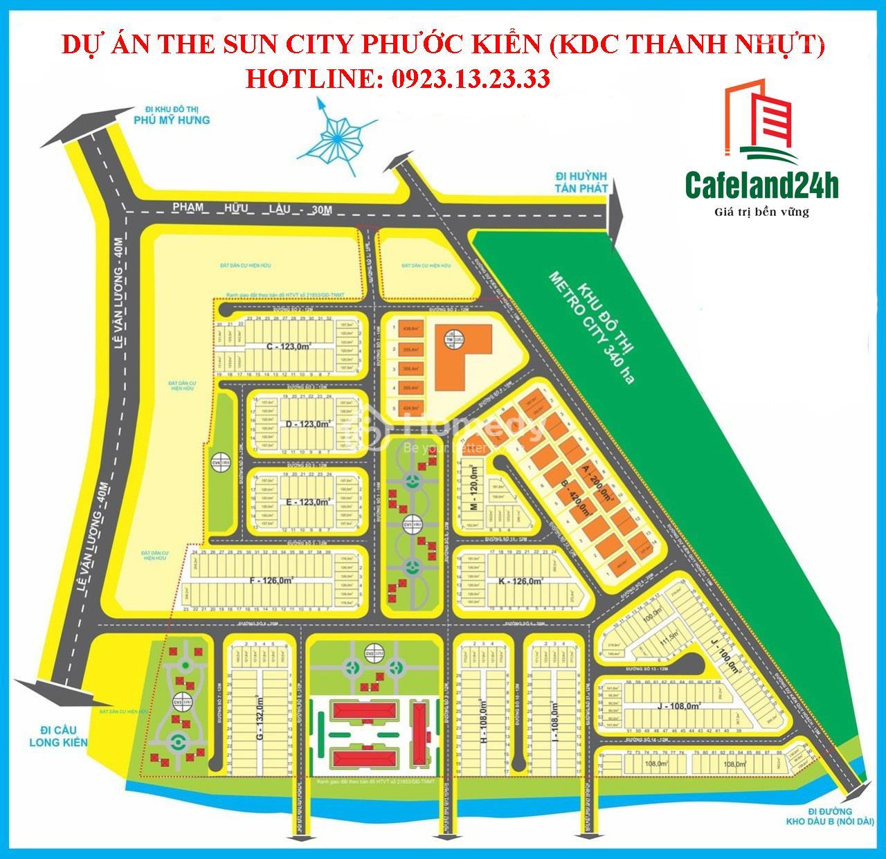 Mặt bằng The Sun City Phước Kiển (KDC Thanh Nhựt)