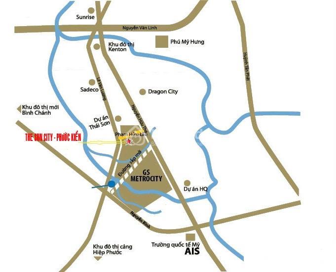Vị trí The Sun City Phước Kiển (KDC Thanh Nhựt)