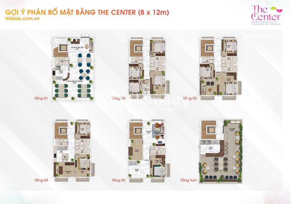 Mặt bằng The Center 8x12m