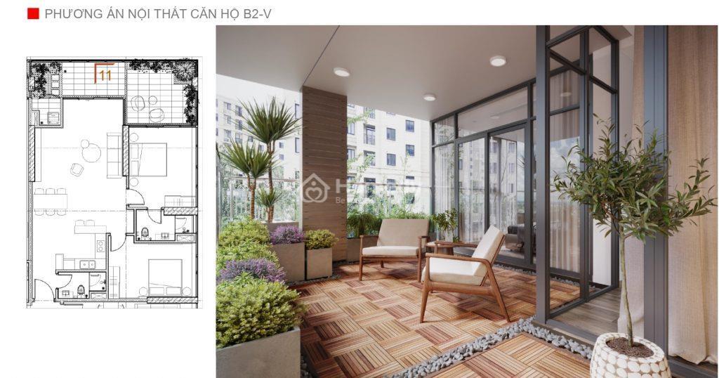 Thiết kế căn 1 phòng ngủ - chung cư T&T Capella 