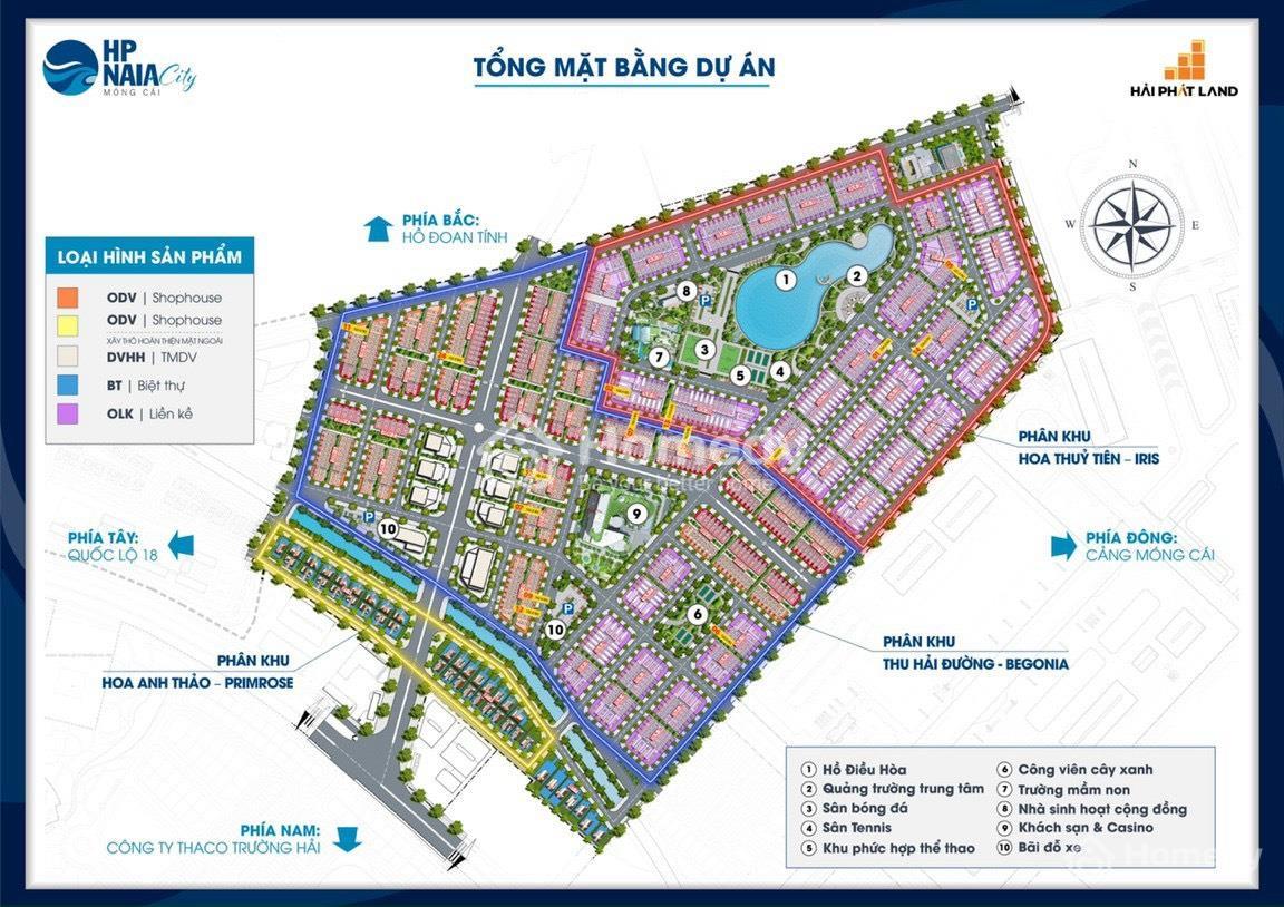 Mặt bằng dự án HP Naia City Móng Cái