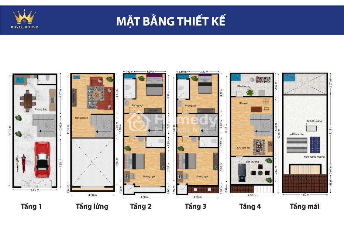 Mặt bằng thiết kế dự án Royal House Bình Tân