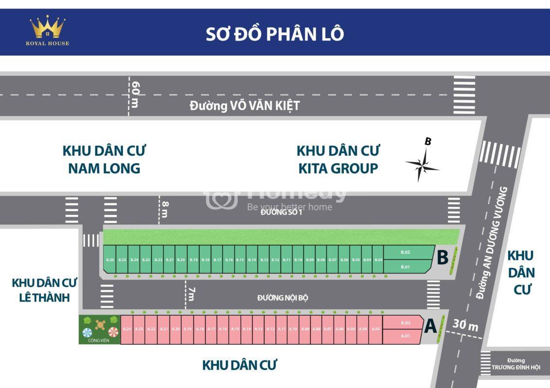 Sơ đồ phân lô dự án Royal House Bình Tân