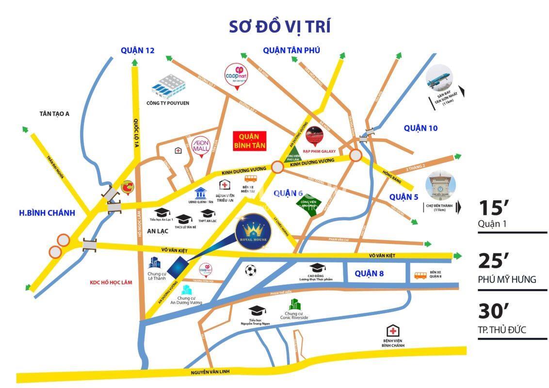 Vị trí dự án Royal House Bình Tân