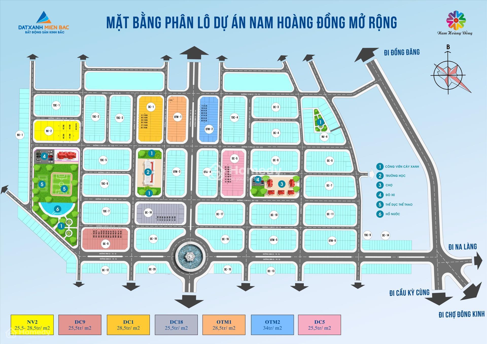 Mặt bằng phân khu Hoàng Đồng mở rộng