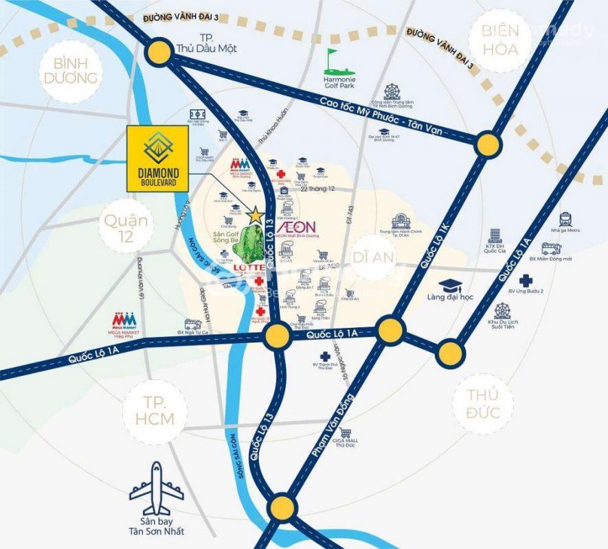 Vị trí Diamond Boulevard (Tecco Luxury)