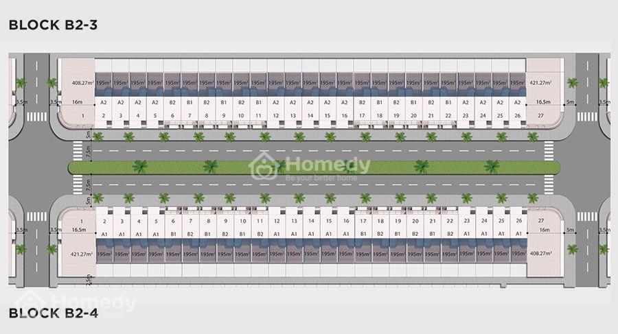 Mặt bằng Khu đô thị sinh thái Nam Hòa Xuân