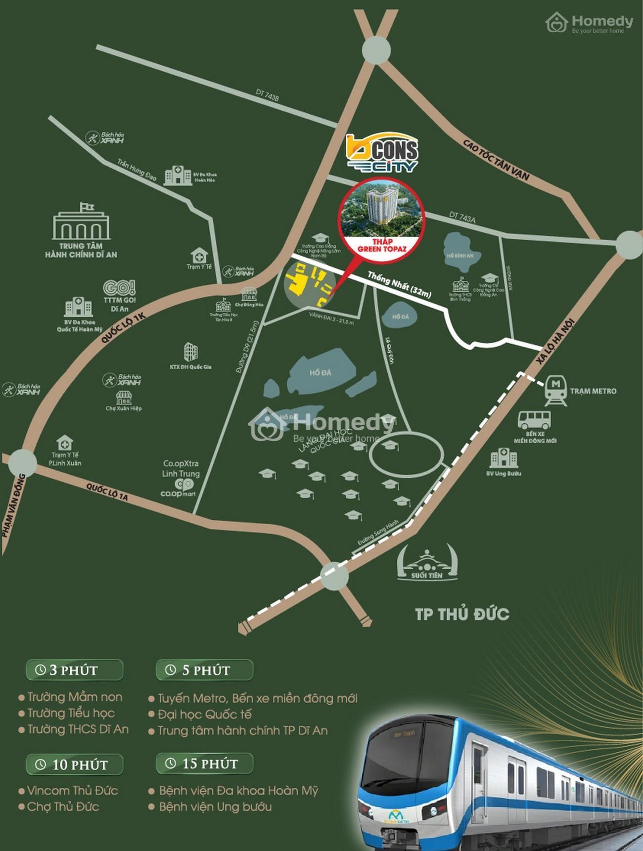 Vị trí dự án Bcons City