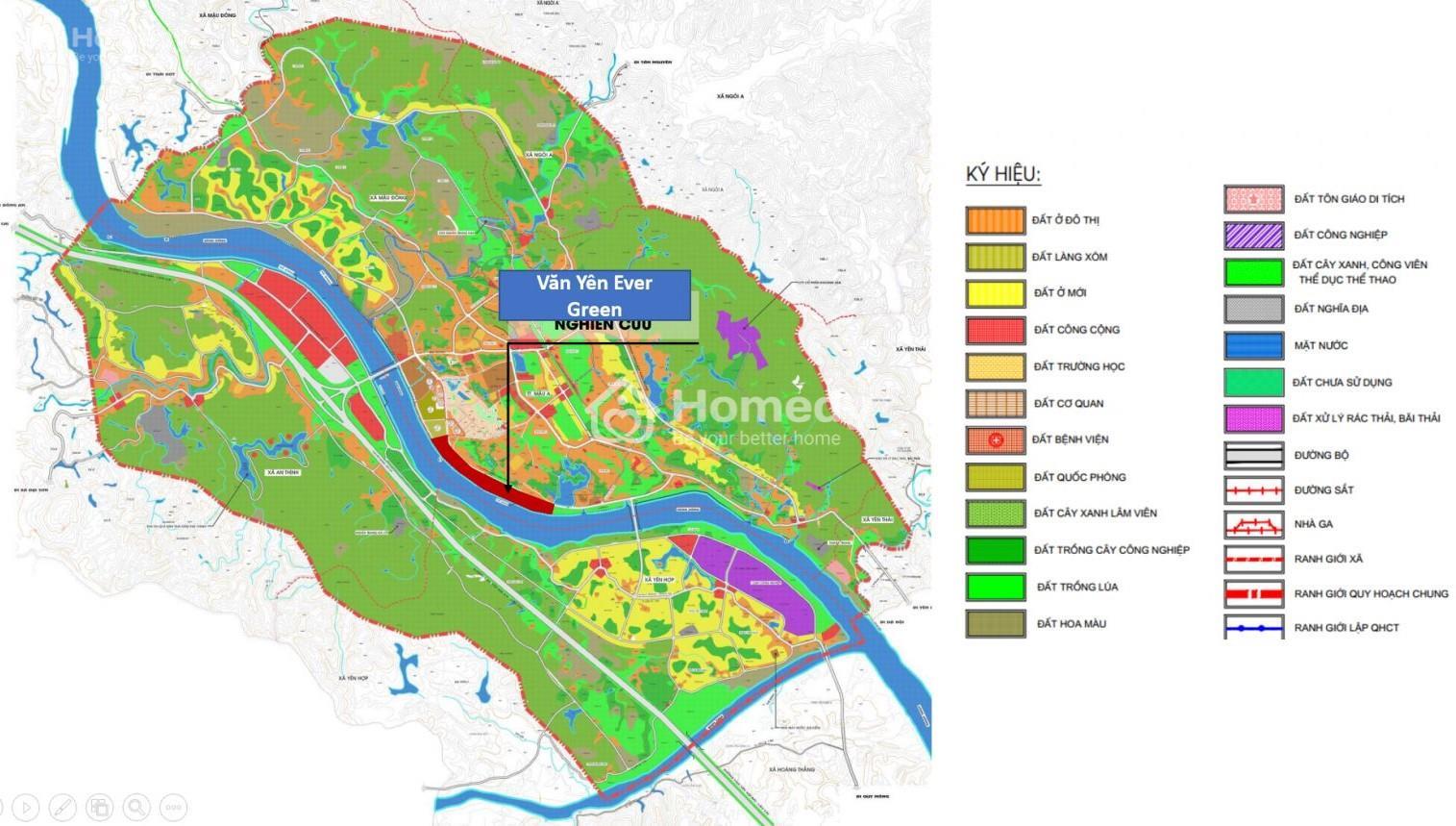 Vị trí Văn Yên Ever Green