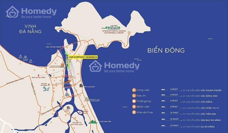 Vị trí dự án Sun Symphony Residence Đà Nẵng